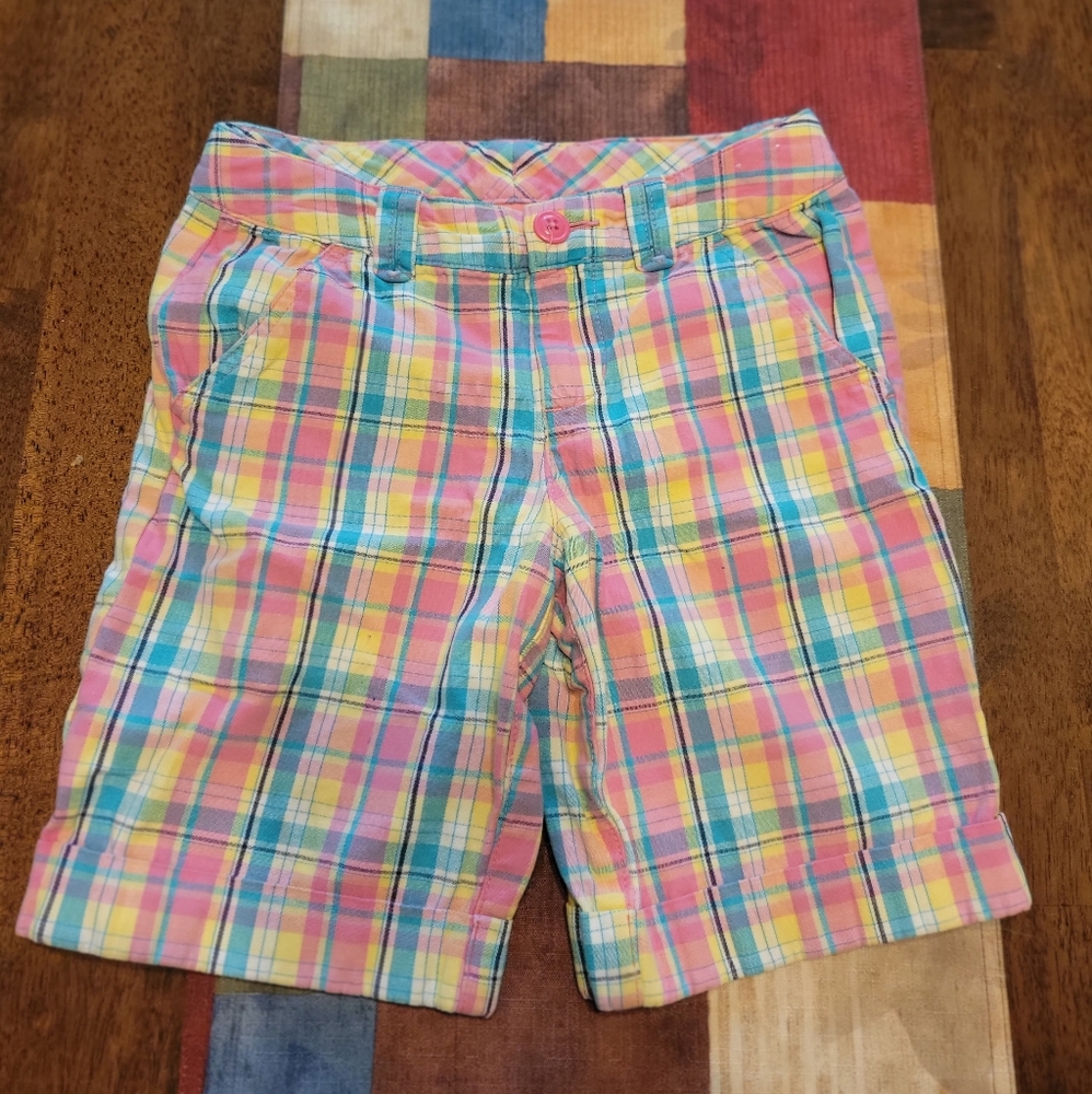J. Khaki girls plaid shorts size 8